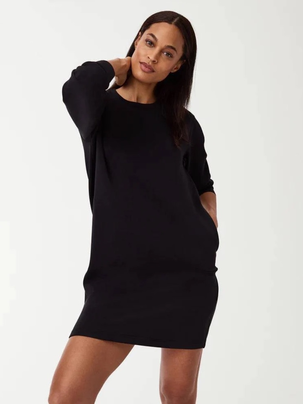 Spanx AirEssentials Crew Neck Dress black air essentials long sleeve size 2X - Picture 2 of 9